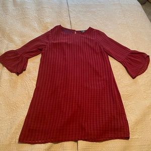 Burgundy shift dress